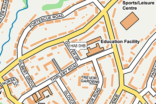 HA8 0HB map - OS OpenMap – Local (Ordnance Survey)