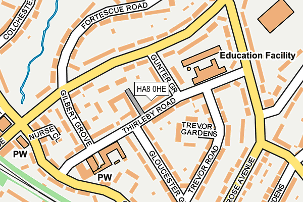 HA8 0HE map - OS OpenMap – Local (Ordnance Survey)