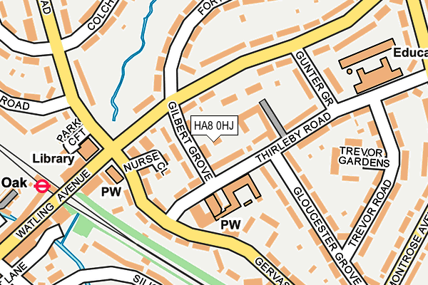 HA8 0HJ map - OS OpenMap – Local (Ordnance Survey)