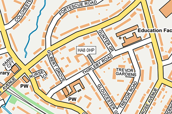 HA8 0HP map - OS OpenMap – Local (Ordnance Survey)