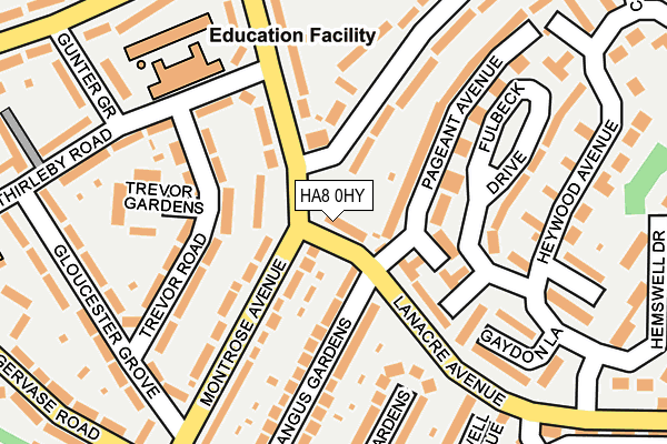 HA8 0HY map - OS OpenMap – Local (Ordnance Survey)