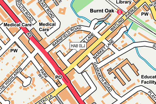 HA8 0LJ map - OS OpenMap – Local (Ordnance Survey)