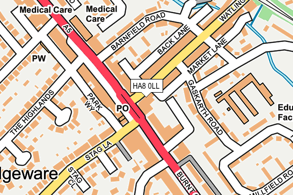HA8 0LL map - OS OpenMap – Local (Ordnance Survey)