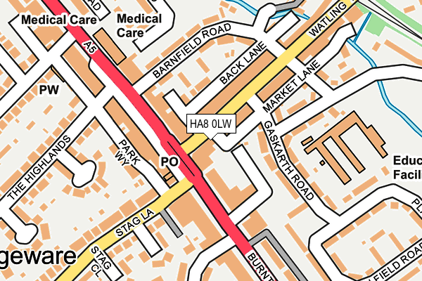 HA8 0LW map - OS OpenMap – Local (Ordnance Survey)