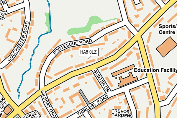 HA8 0LZ map - OS OpenMap – Local (Ordnance Survey)