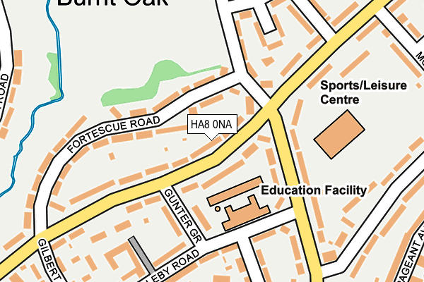 HA8 0NA map - OS OpenMap – Local (Ordnance Survey)