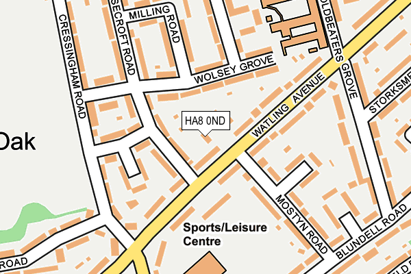 HA8 0ND map - OS OpenMap – Local (Ordnance Survey)