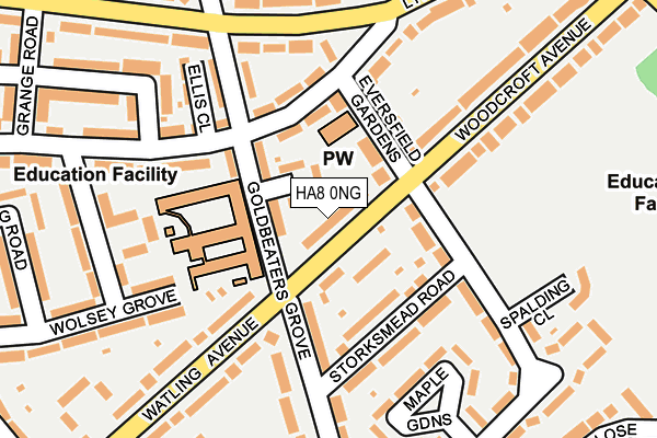 HA8 0NG map - OS OpenMap – Local (Ordnance Survey)