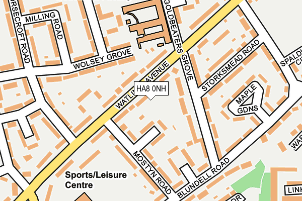 HA8 0NH map - OS OpenMap – Local (Ordnance Survey)