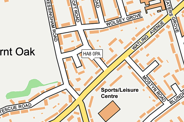 HA8 0PA map - OS OpenMap – Local (Ordnance Survey)