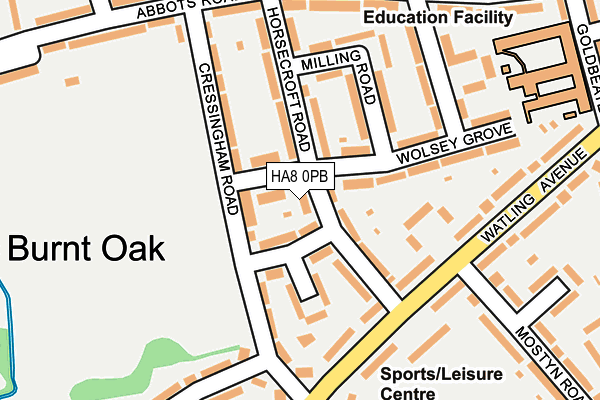 HA8 0PB map - OS OpenMap – Local (Ordnance Survey)