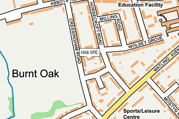 HA8 0PE map - OS OpenMap – Local (Ordnance Survey)