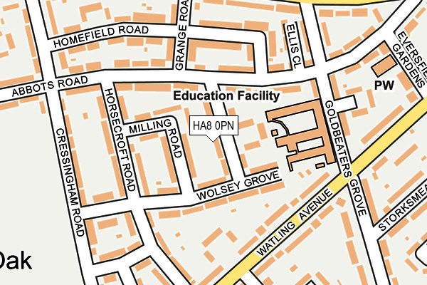 HA8 0PN map - OS OpenMap – Local (Ordnance Survey)