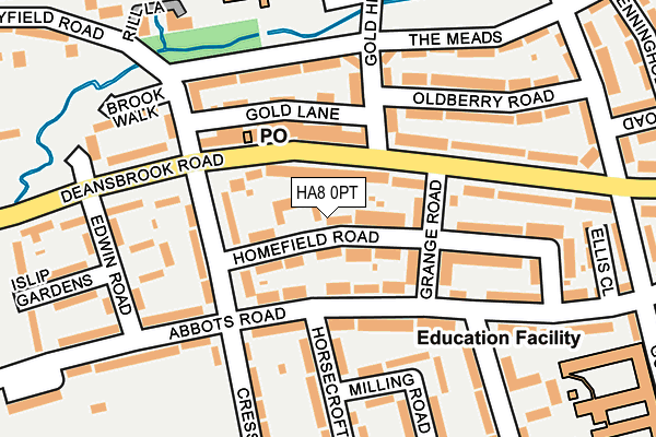 HA8 0PT map - OS OpenMap – Local (Ordnance Survey)