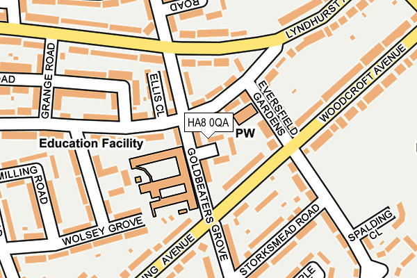 HA8 0QA map - OS OpenMap – Local (Ordnance Survey)