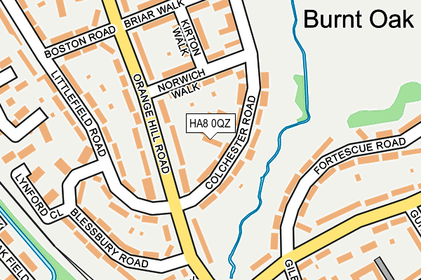 HA8 0QZ map - OS OpenMap – Local (Ordnance Survey)