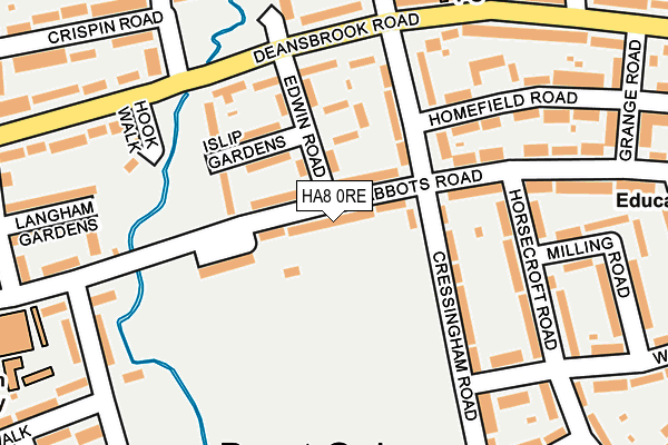 HA8 0RE map - OS OpenMap – Local (Ordnance Survey)