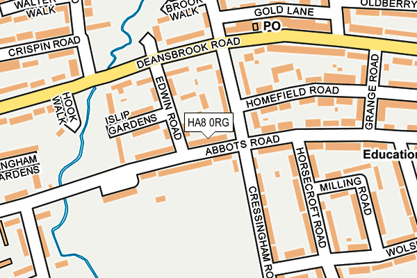 HA8 0RG map - OS OpenMap – Local (Ordnance Survey)