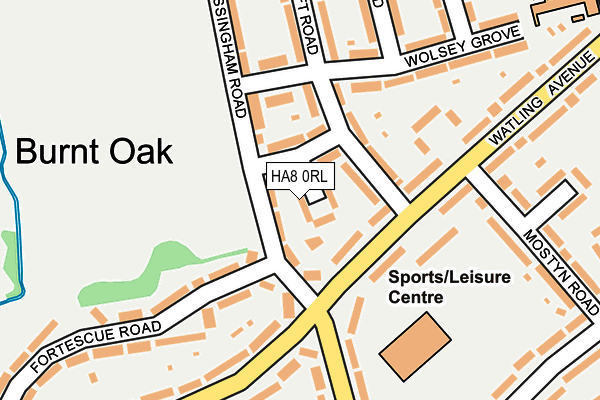 HA8 0RL map - OS OpenMap – Local (Ordnance Survey)