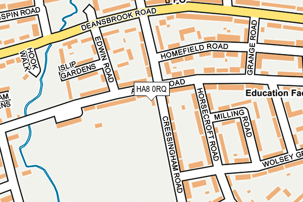 HA8 0RQ map - OS OpenMap – Local (Ordnance Survey)