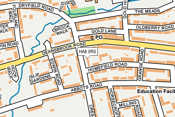 HA8 0RS map - OS OpenMap – Local (Ordnance Survey)