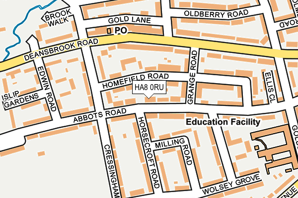 HA8 0RU map - OS OpenMap – Local (Ordnance Survey)