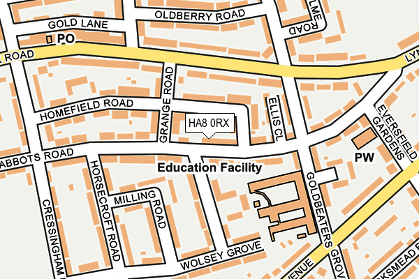 HA8 0RX map - OS OpenMap – Local (Ordnance Survey)