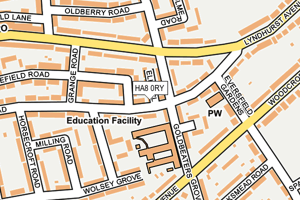 HA8 0RY map - OS OpenMap – Local (Ordnance Survey)