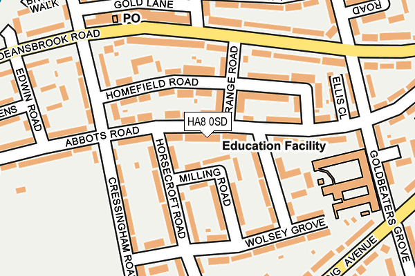 HA8 0SD map - OS OpenMap – Local (Ordnance Survey)