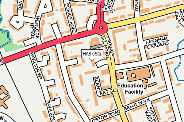 HA8 0SQ map - OS OpenMap – Local (Ordnance Survey)