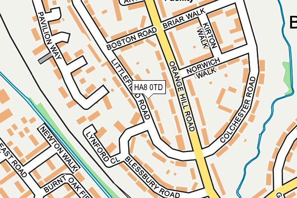 HA8 0TD map - OS OpenMap – Local (Ordnance Survey)