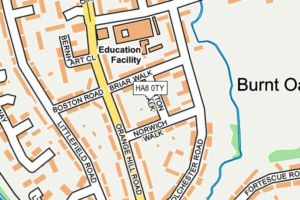 HA8 0TY map - OS OpenMap – Local (Ordnance Survey)