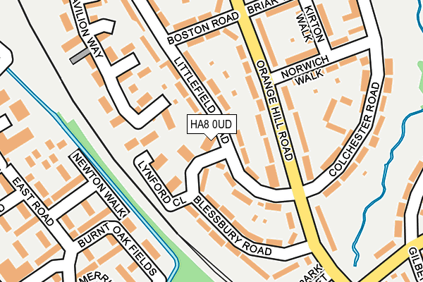 HA8 0UD map - OS OpenMap – Local (Ordnance Survey)
