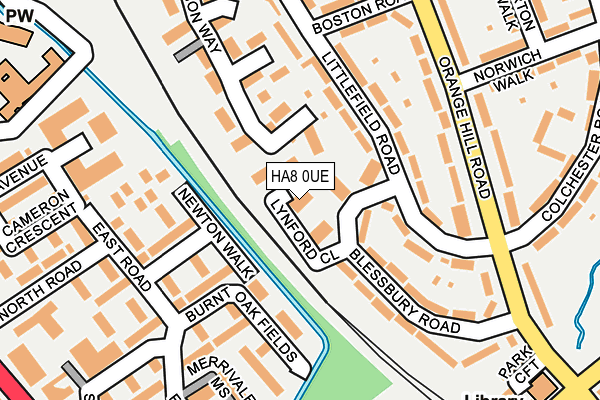 HA8 0UE map - OS OpenMap – Local (Ordnance Survey)