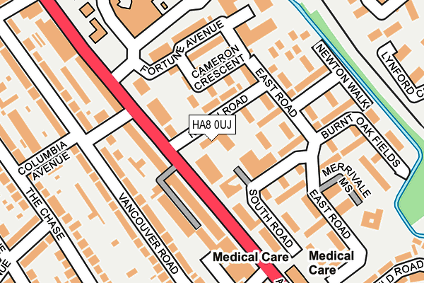 HA8 0UJ map - OS OpenMap – Local (Ordnance Survey)