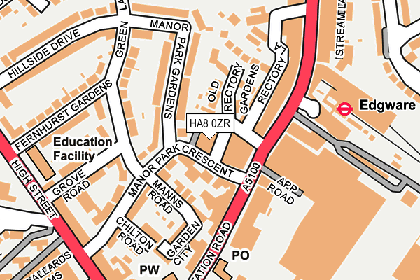 HA8 0ZR map - OS OpenMap – Local (Ordnance Survey)
