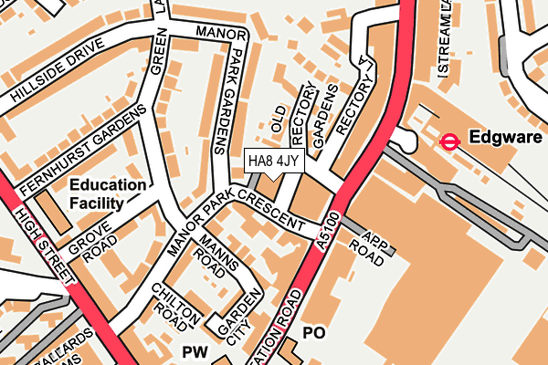 HA8 4JY map - OS OpenMap – Local (Ordnance Survey)