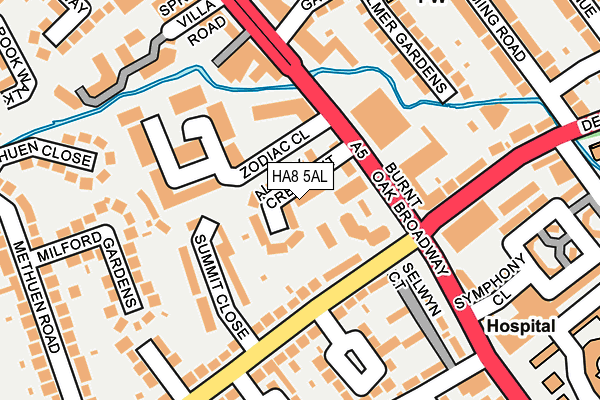 HA8 5AL map - OS OpenMap – Local (Ordnance Survey)