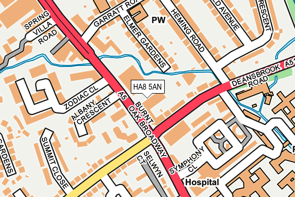 HA8 5AN map - OS OpenMap – Local (Ordnance Survey)