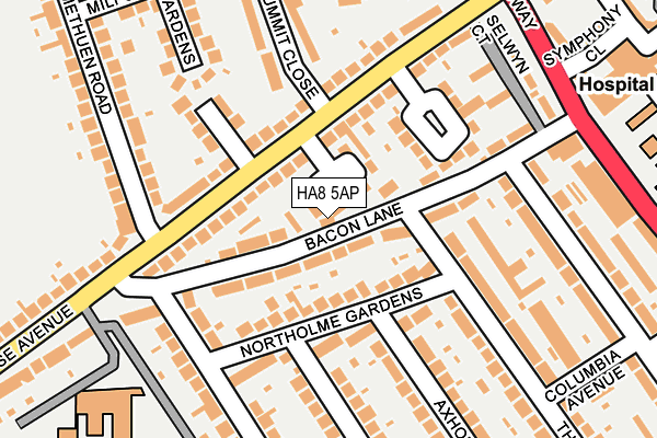 HA8 5AP map - OS OpenMap – Local (Ordnance Survey)