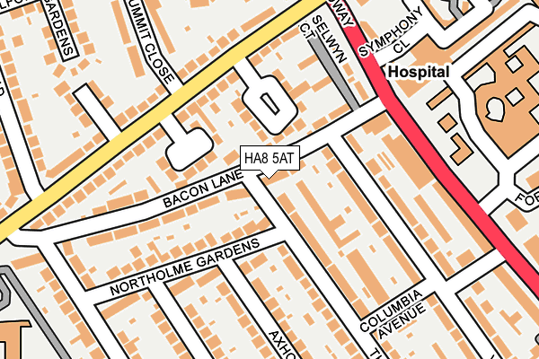 HA8 5AT map - OS OpenMap – Local (Ordnance Survey)