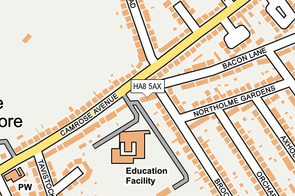 HA8 5AX map - OS OpenMap – Local (Ordnance Survey)