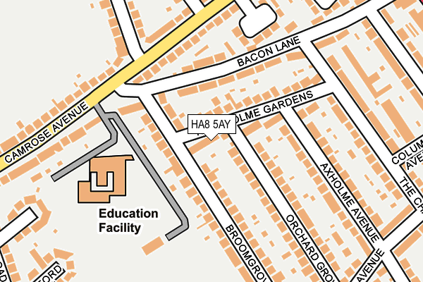 HA8 5AY map - OS OpenMap – Local (Ordnance Survey)