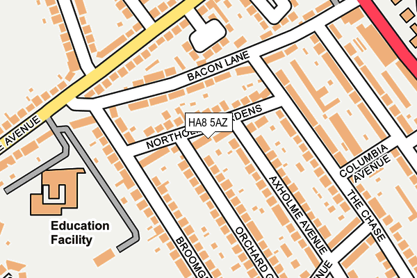 HA8 5AZ map - OS OpenMap – Local (Ordnance Survey)