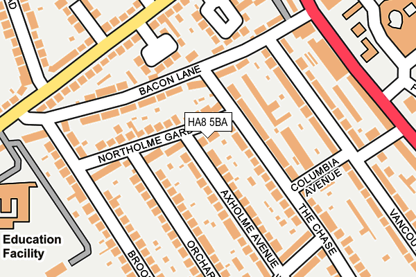 HA8 5BA map - OS OpenMap – Local (Ordnance Survey)