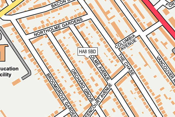 HA8 5BD map - OS OpenMap – Local (Ordnance Survey)