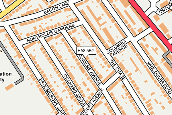 HA8 5BG map - OS OpenMap – Local (Ordnance Survey)