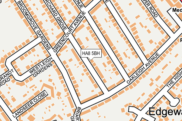 HA8 5BH map - OS OpenMap – Local (Ordnance Survey)