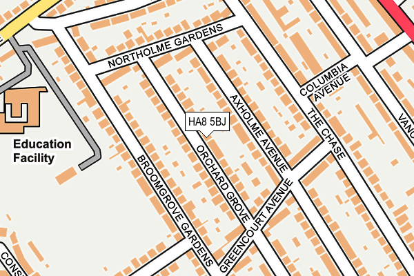 HA8 5BJ map - OS OpenMap – Local (Ordnance Survey)