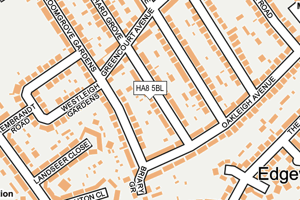 HA8 5BL map - OS OpenMap – Local (Ordnance Survey)